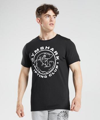 T Shirts Gymshark Legacy Hombre Negras | CO 3378SGL